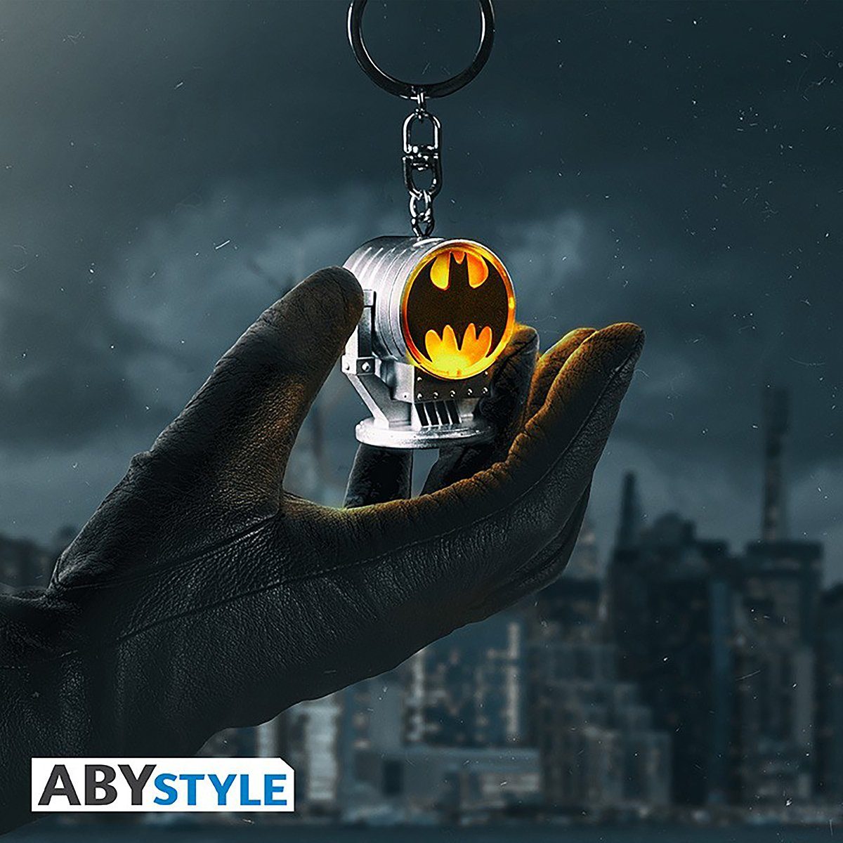 ABYstyle Schlüsselanhänger 3D DC BatSignal mit Batman Comics Schlüsselanhänger Licht