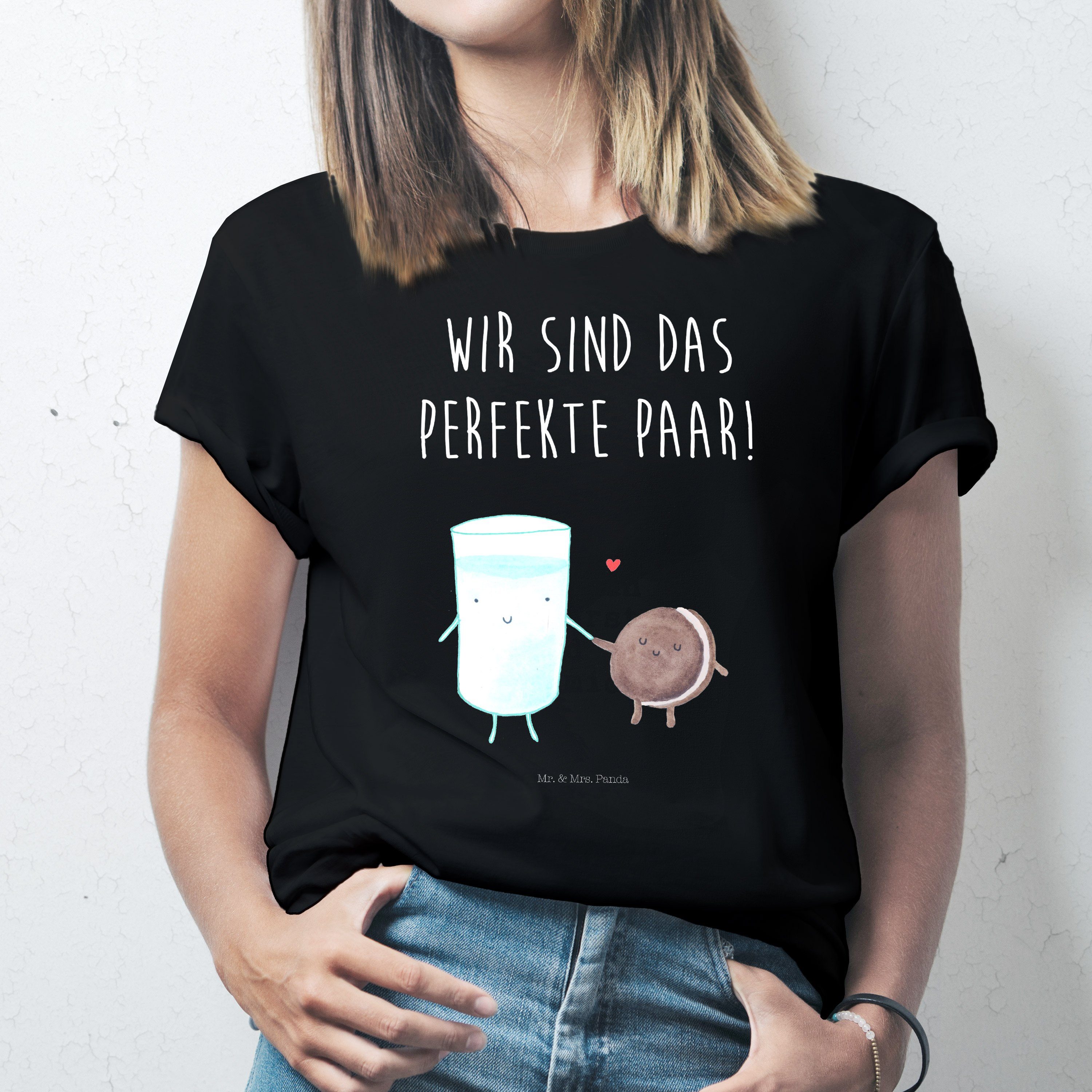 T-Shirt Milch & Keks - Schwarz - T-Shirt, Shirt (1-tlg)