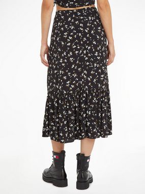 Tommy Jeans Curve A-Linien-Rock TJW FLORAL RUFFLE MIDI SKIRT EXT Webrock Große Größen