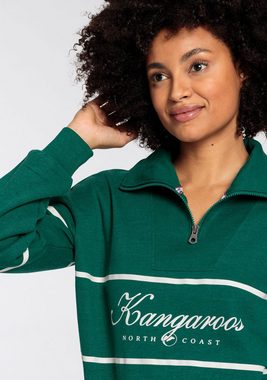 KangaROOS Sweatshirt Troyer mit Stehkragen und Logo Print -NEUE-KOLLEKTION