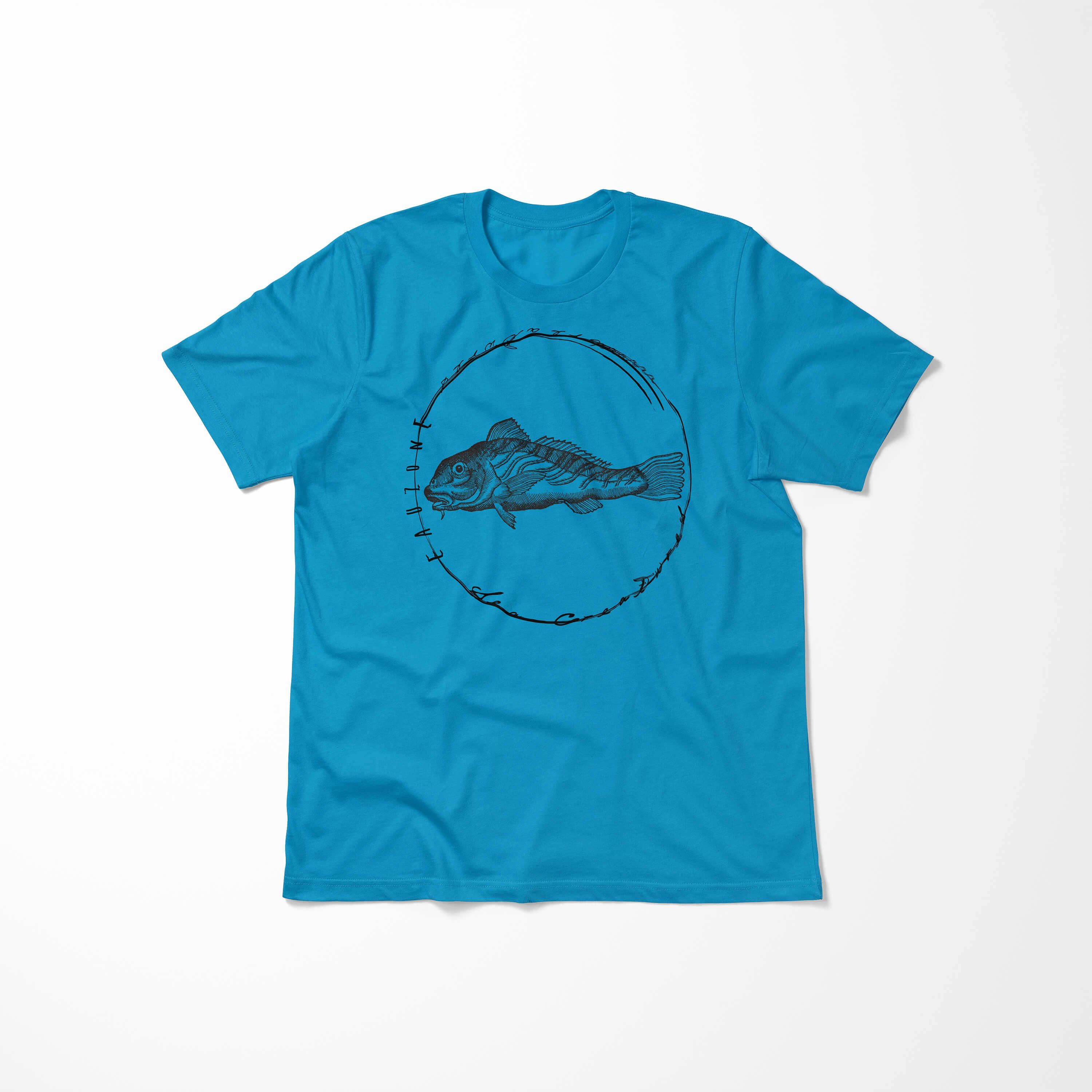 Schnitt Atoll - Struktur und Art sportlicher Sea 066 Sea T-Shirt Serie: Tiefsee Sinus T-Shirt Fische feine Creatures, /