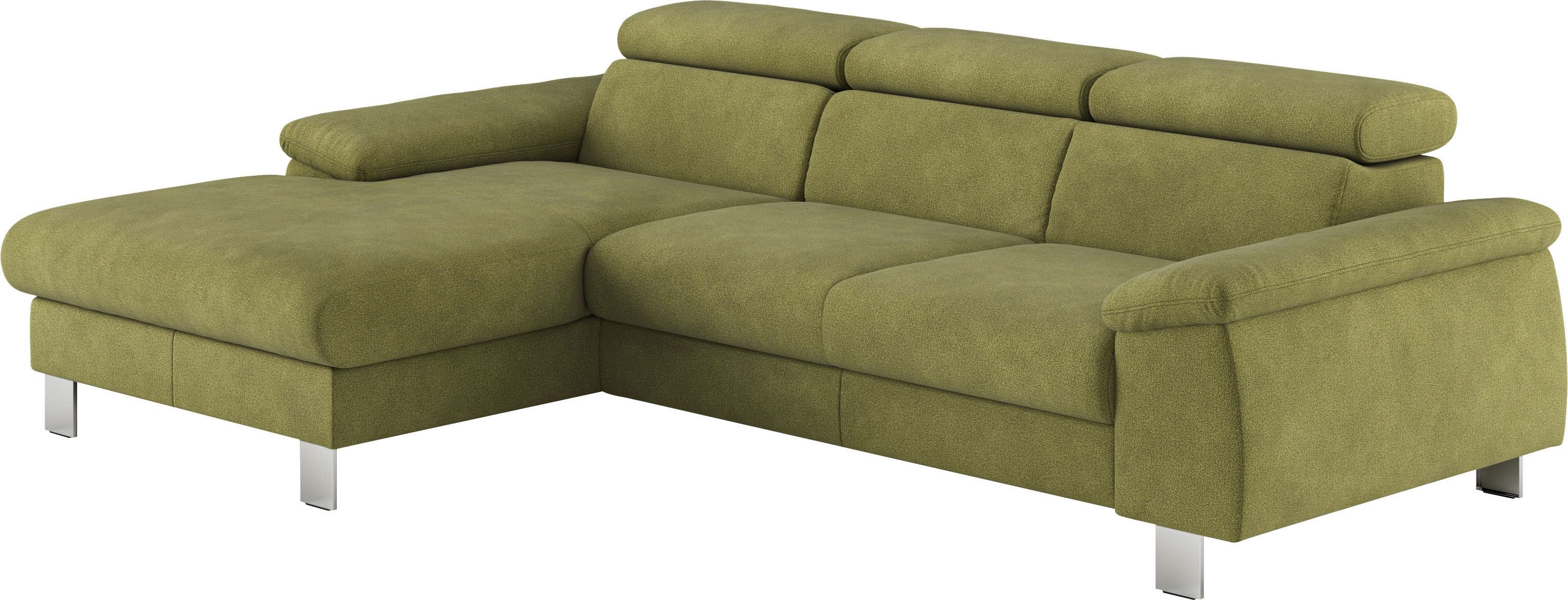 COTTA Ecksofa Komaris L-Form, B: 244 cm, mit Kopfteilverstellung, optional Bettfunktion, Bettkasten & Licht