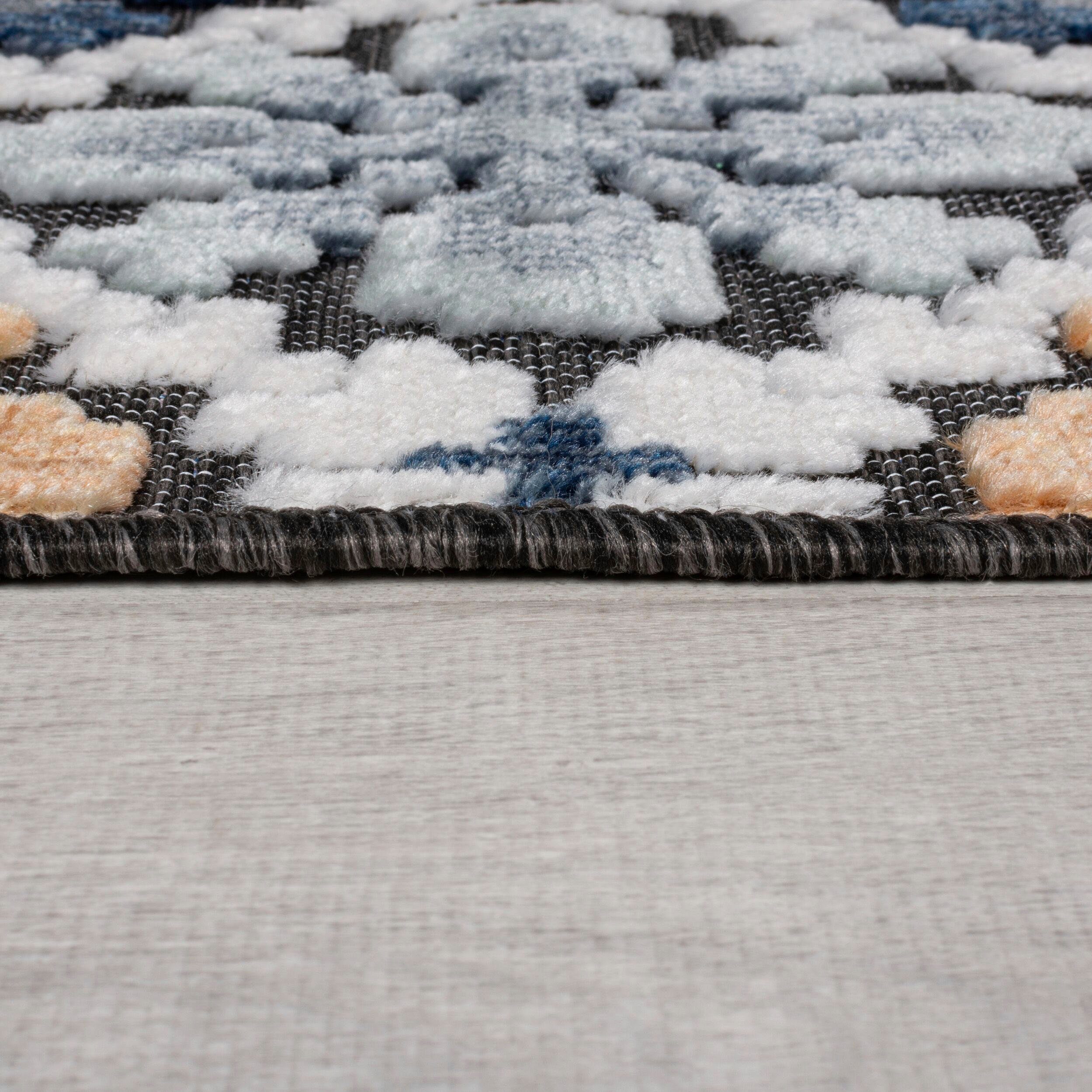 FLAIR RUGS Teppich Aster, rechteckig, Höhe: 2 mm, Outdoor geeignet, Hoch-Tief Effekt