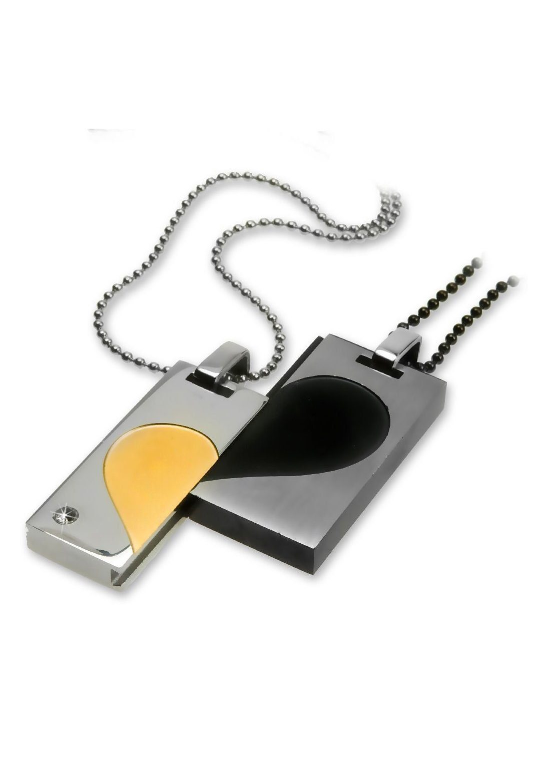 Firetti Schmuckset Multipack Schmuck Geschenk Halskette Liebe Herz Partnerschaft (4-tlg), mit Kristallstein