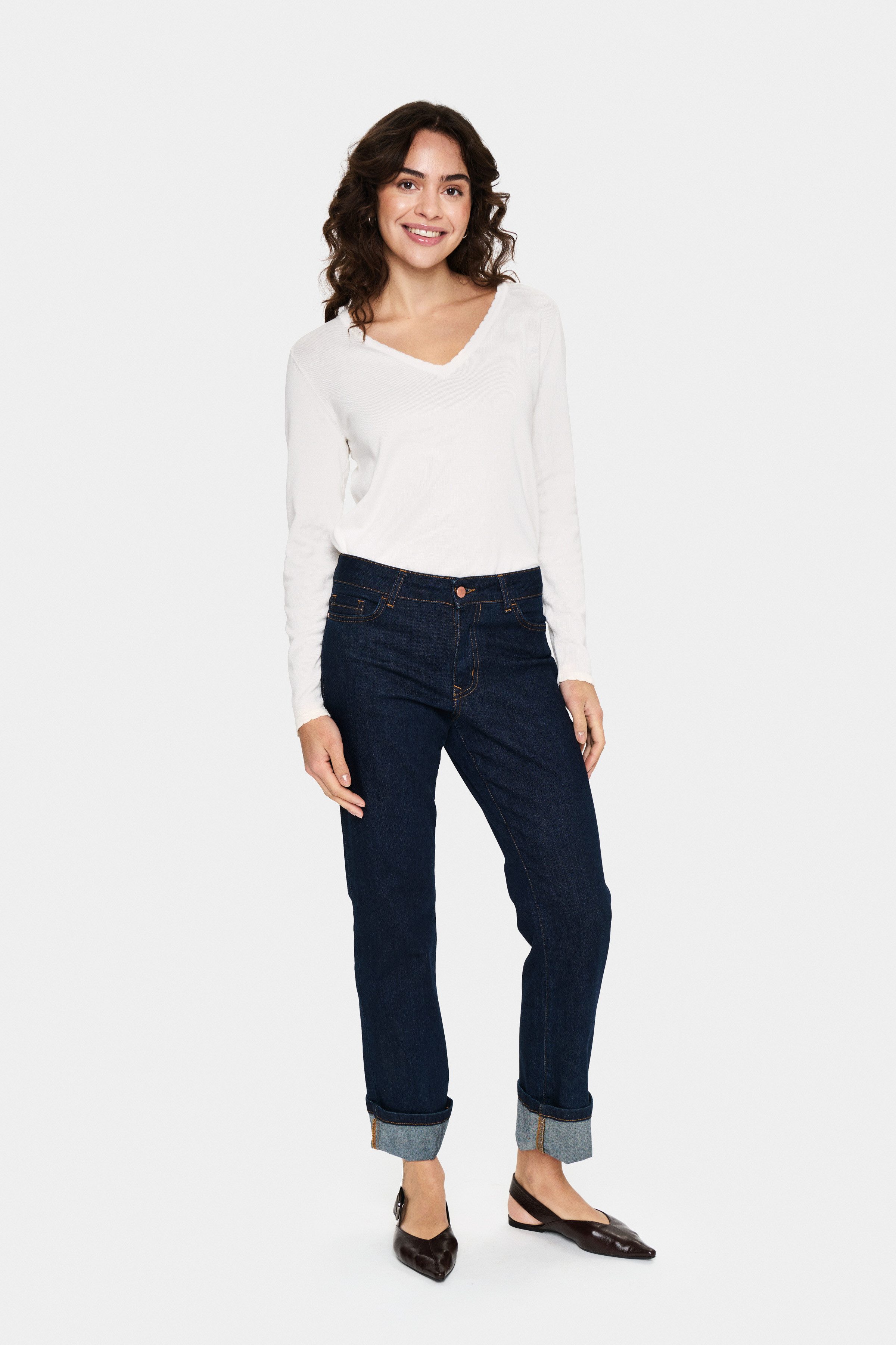 Saint Tropez Strickpullover MilaSZ LS V-Neck Pullover Viskosemischung, Regular fit