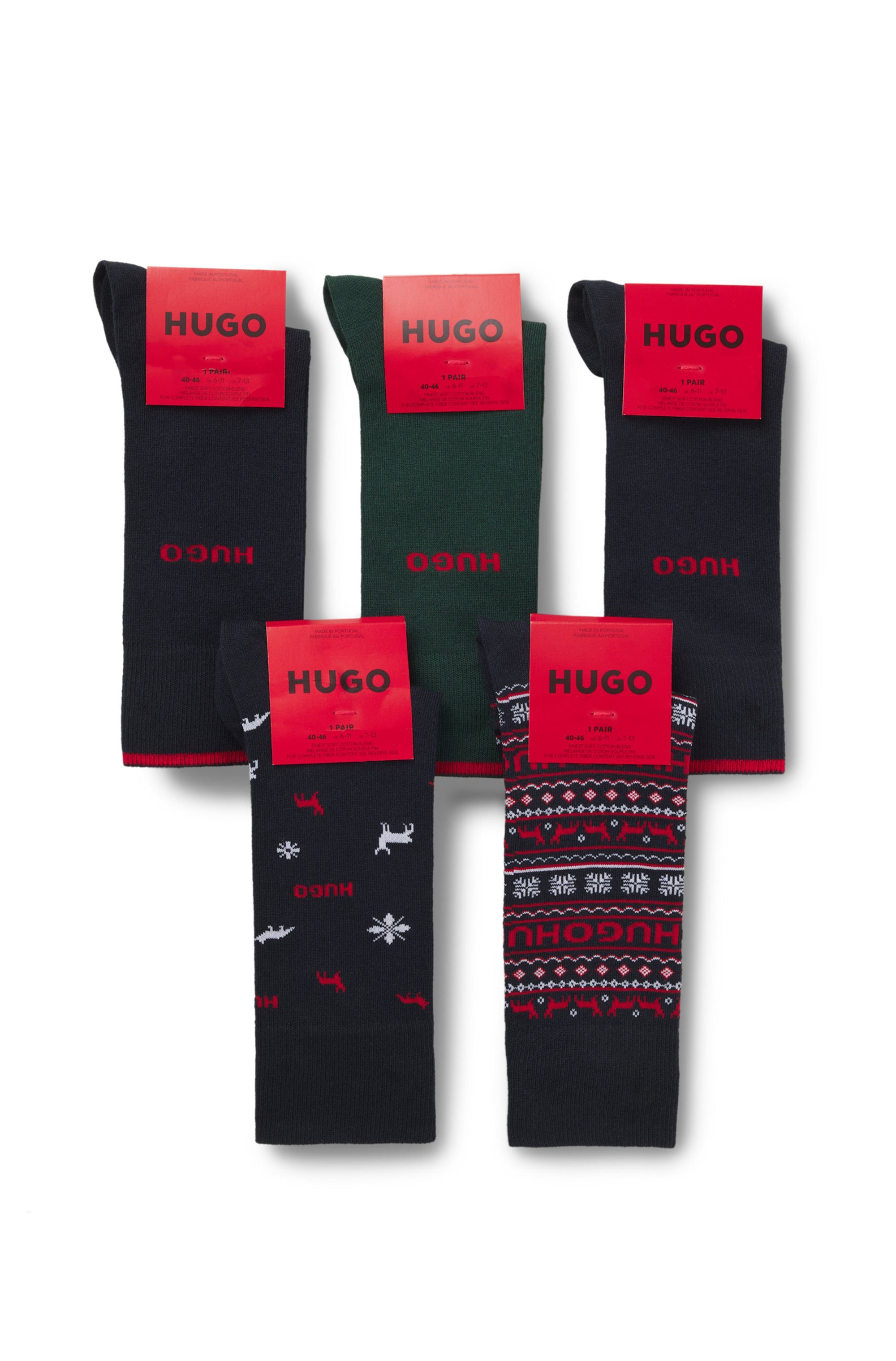 HUGO Socken 5Pack GIFT XMAS (5-Paar) zum verschenken, elastischer Bund günstig online kaufen