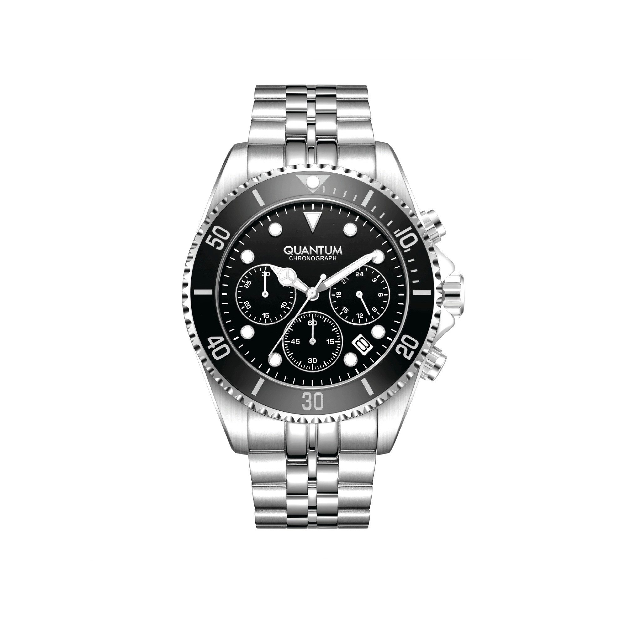 QUANTUM Chronograph Herrenuhr Edelstahl, 44 mm, Herren Armbanduhr, 10 ATM wasserdicht PWG930.350, (1-tlg)