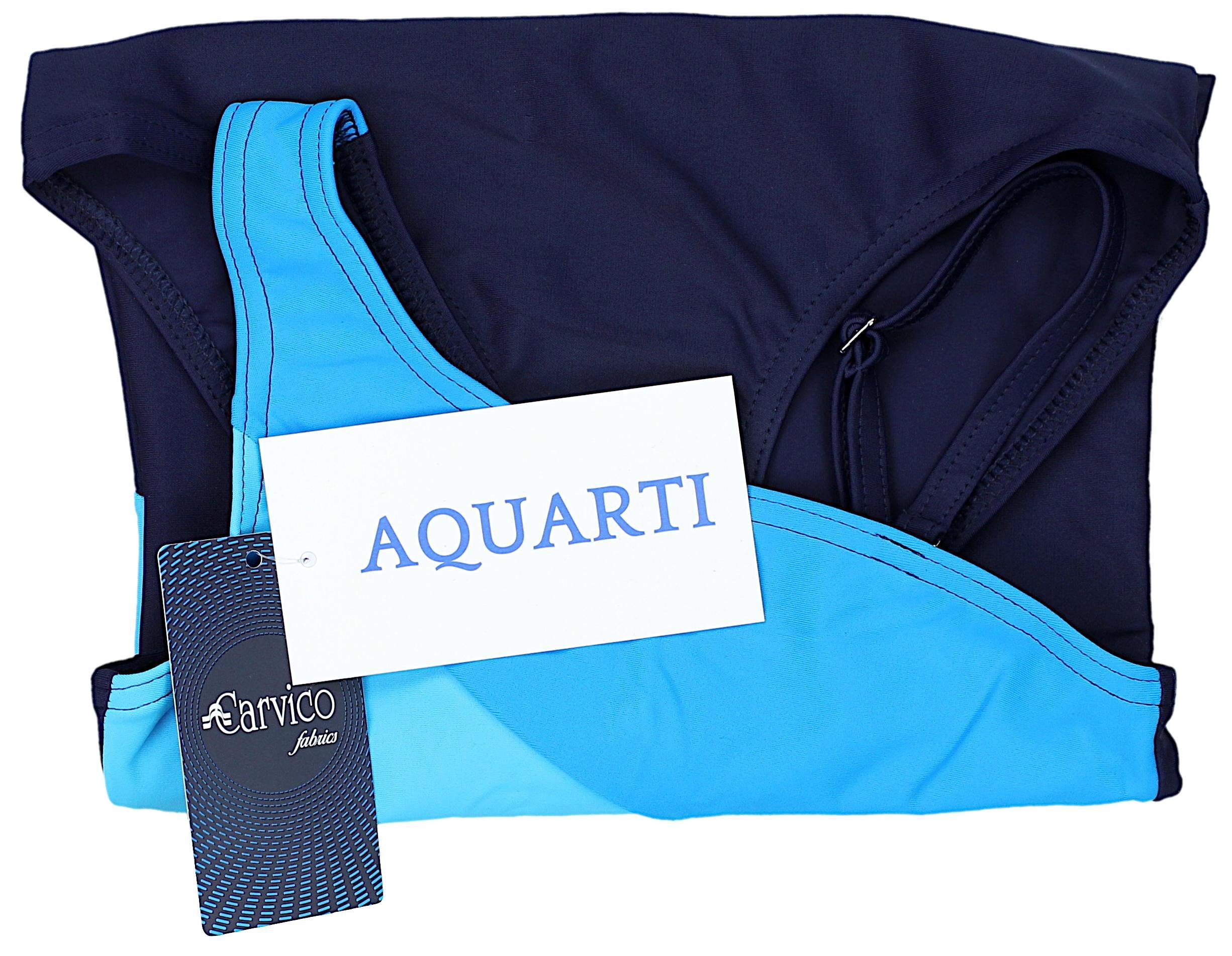 Badeanzug / Aquarti Türkis / Badeanzug mit Aquarti Blau Spaghettiträgern 032C Dunkelblau Streifen Mädchen