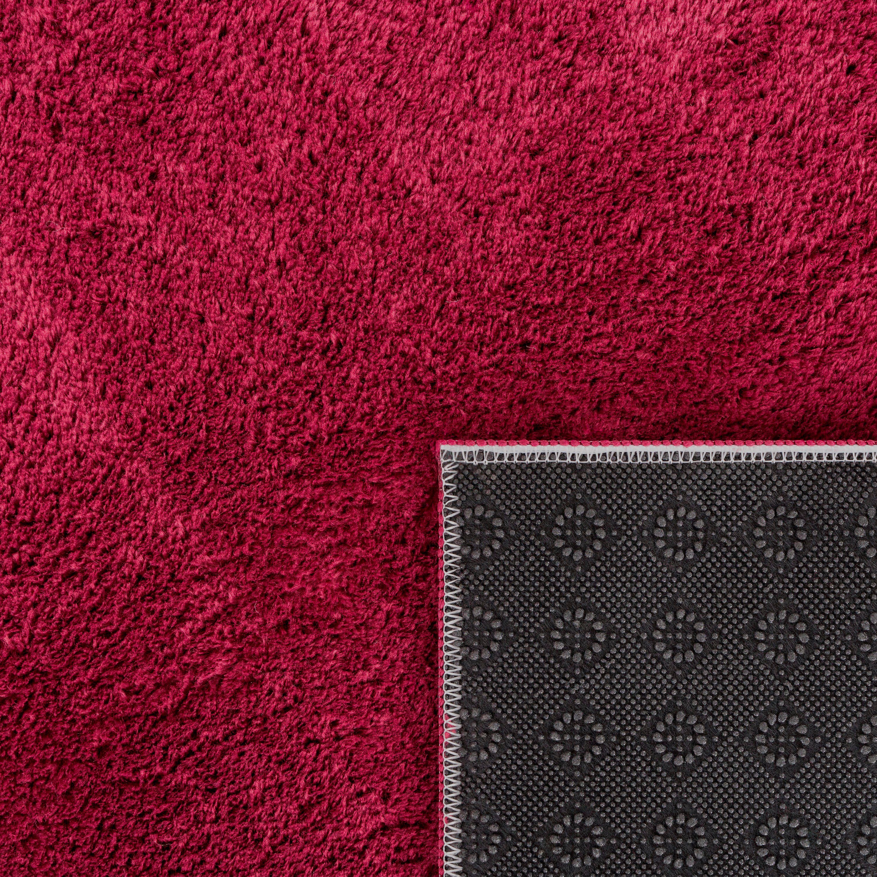 Teppich Cadiz 630, Paco Home, auch rechteckig, Läufer rot weich, als besonders 22 Uni-Farben, Höhe: mm, waschbar, erhältlich