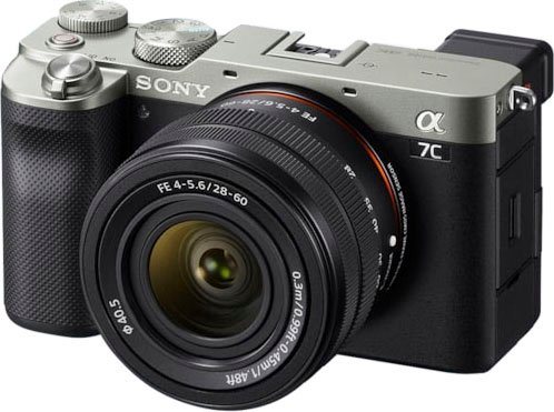 Sony ILCE-7CLS A7C mit SEL2860 Systemkamera (FE 28–60 mm F4–5,6, 24,2 MP,  FE 28–60 mm F4–5,6, 24,2 MP, 4K Video, 5-Achsen Bildstabilisierung),  kleinste und leichteste digitale Vollformat-Wechselobjektivkamera