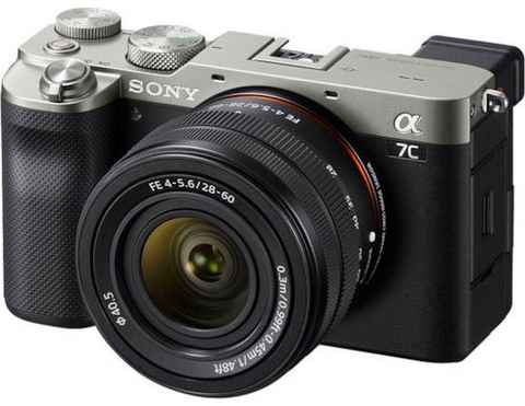 Sony ILCE-7CLS A7C mit SEL2860 Systemkamera (FE 28–60 mm F4–5,6, 24,2 MP, FE 28–60 mm F4–5,6, 24,2 MP, 4K Video, 5-Achsen Bildstabilisierung)