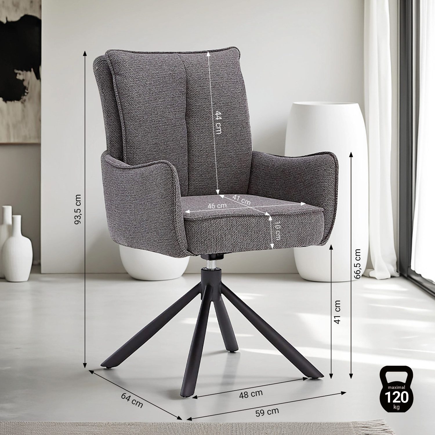Homestyle4u Polsterstuhl Polstersessel Stühle Esstisch Esszimmerstuhl günstig online kaufen