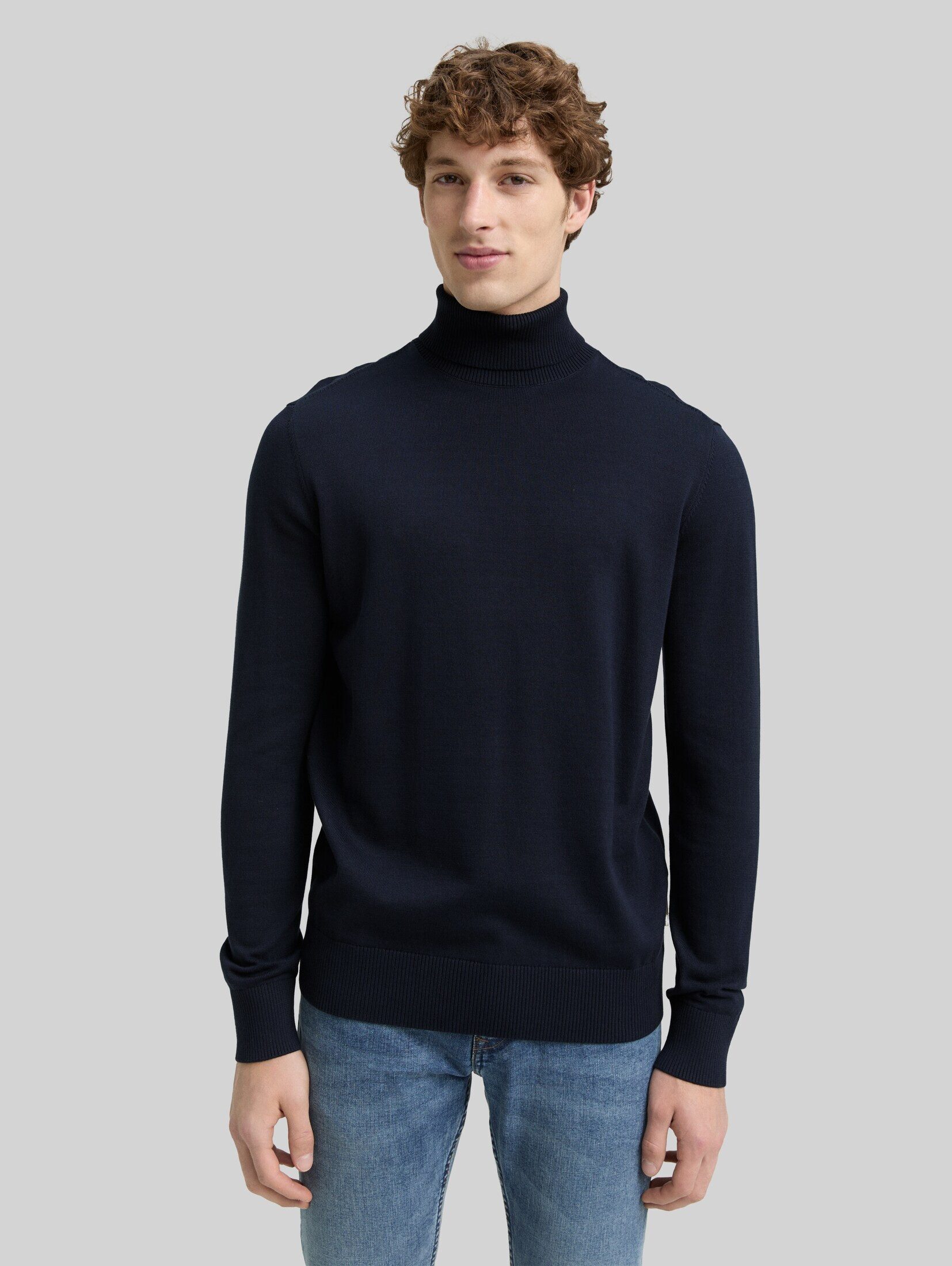 TOM TAILOR Denim Strickpullover Pullover & Strickjacken Rollkragenpullover aus Baumwolle