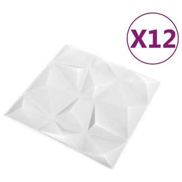 vidaXL Wandpaneel 3D-Wandpaneele 12 Stk 50x50 cm Diamant Grau 3 m²