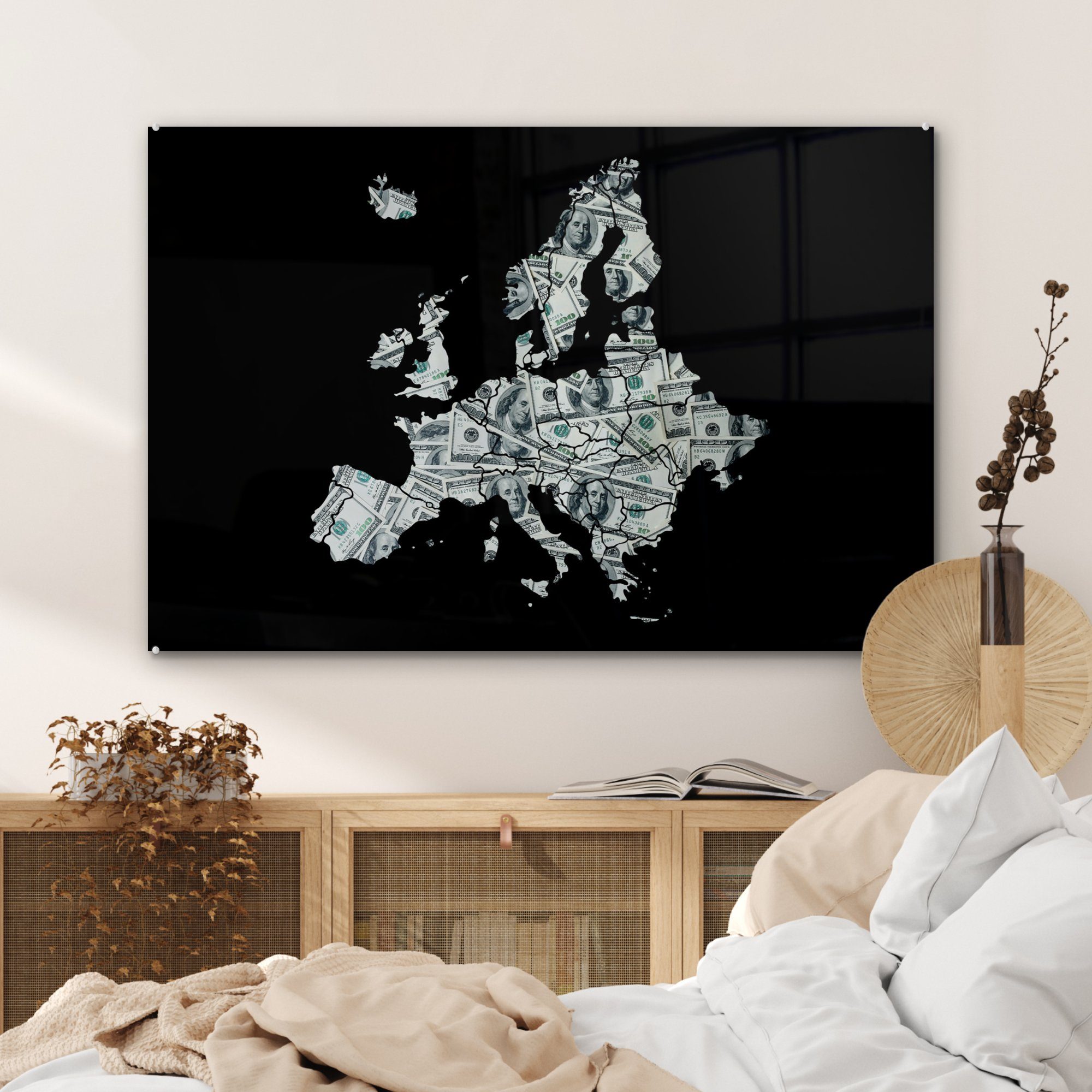& MuchoWow (1 Karte - St), Acrylglasbild Geld, - Schlafzimmer Europa Wohnzimmer Acrylglasbilder