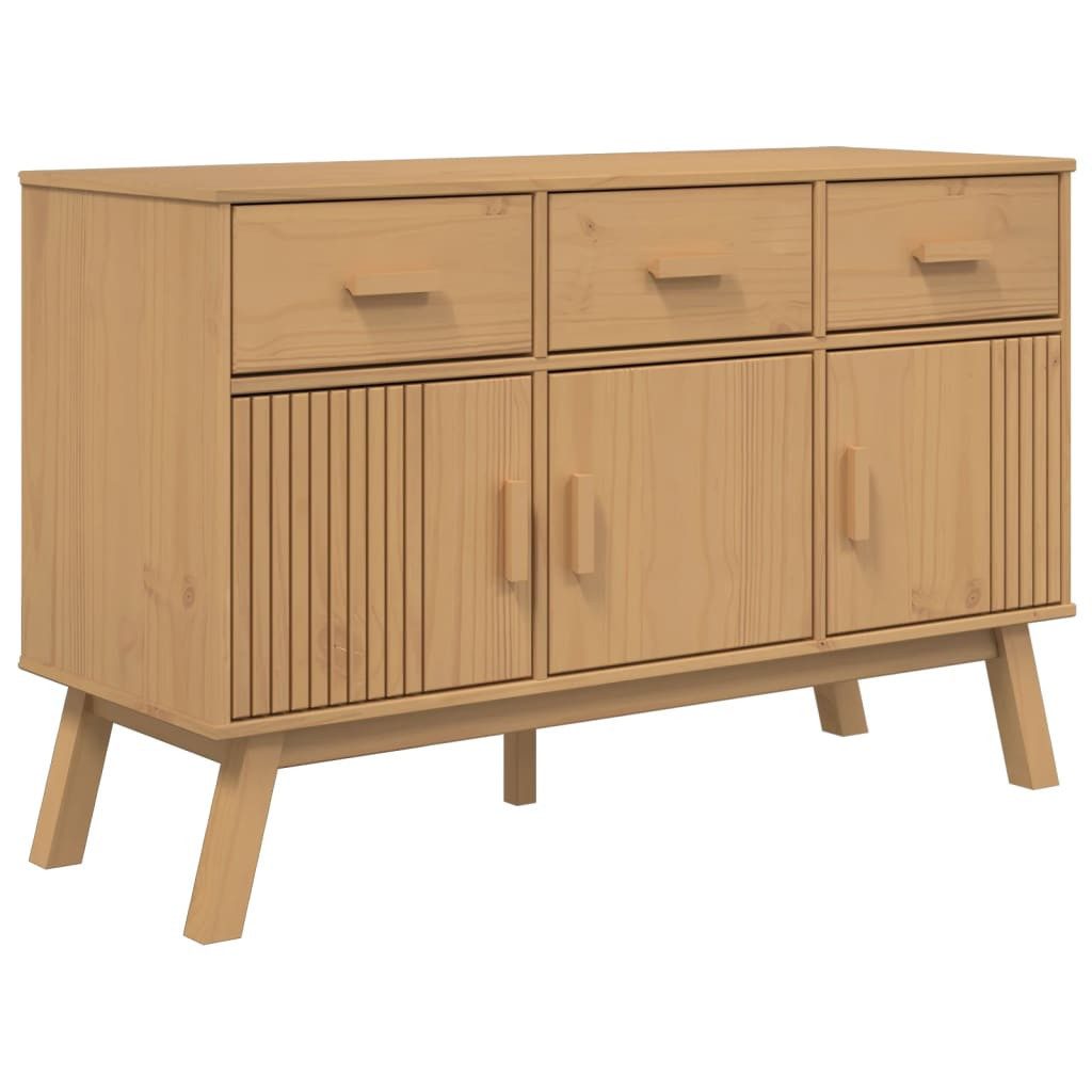 vidaXL Sideboard Sideboard OLDEN Braun 114x43x73,5 cm Massivholz Kiefer (1 St)