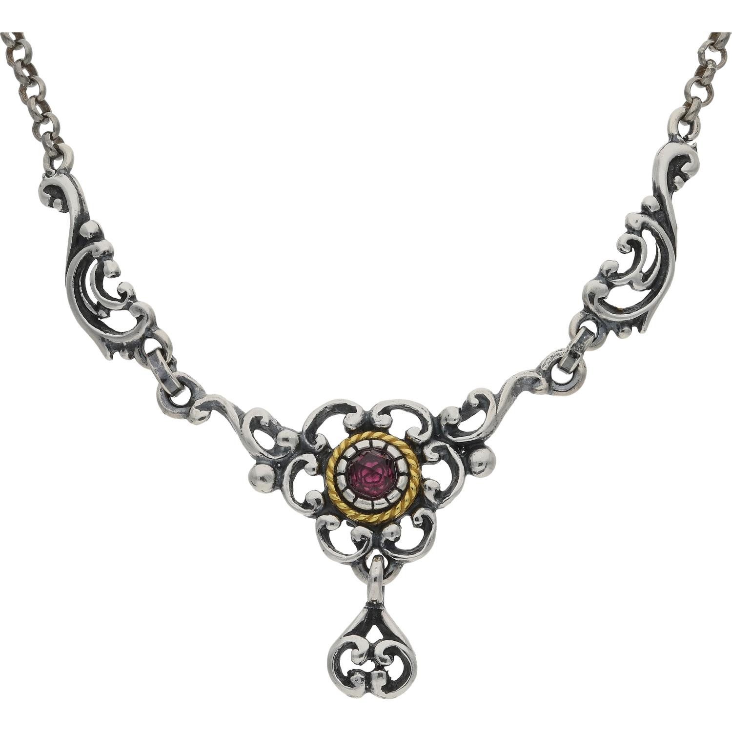 Silberkette JuwelmaLux Trachtencollier, Echt Silber mit Granat JL17-05-0031
