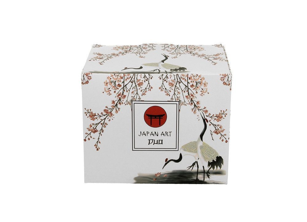 DUO Porcelain Collection Tasse Duo Fassbecher 430ml / Tee / Kaffetasse, Becher, Mug, Barrel, 1-tlg., Porzellan Tasse, SAKURA CRANES / Fassbecher SAKURA, KRANICHE - aus der Japan-Sammlung