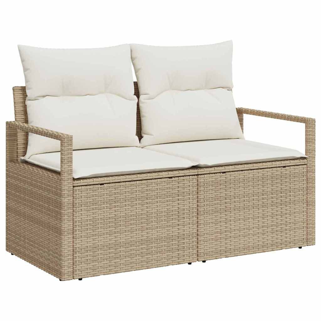 vidaXL Loungesofa Garten-Sofa mit Kissen 120 x 62 x 69 cm Poly-Rattan, 1 Teile