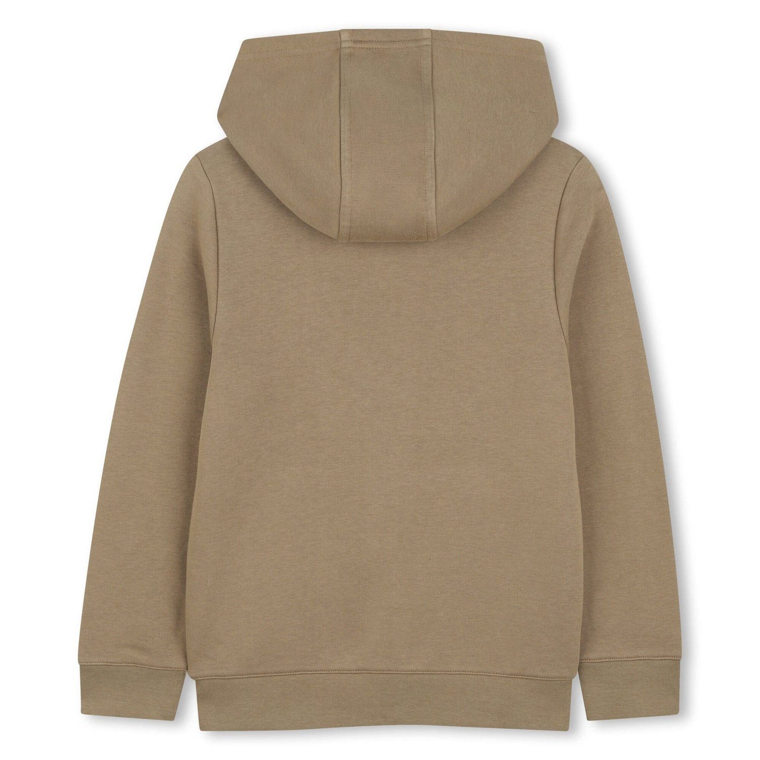 Boss Kidswear Sweatjacke BOSS Kidswear Kapuzenpullover mit Reißverschluss „Dunkel Beige“ – Logo
