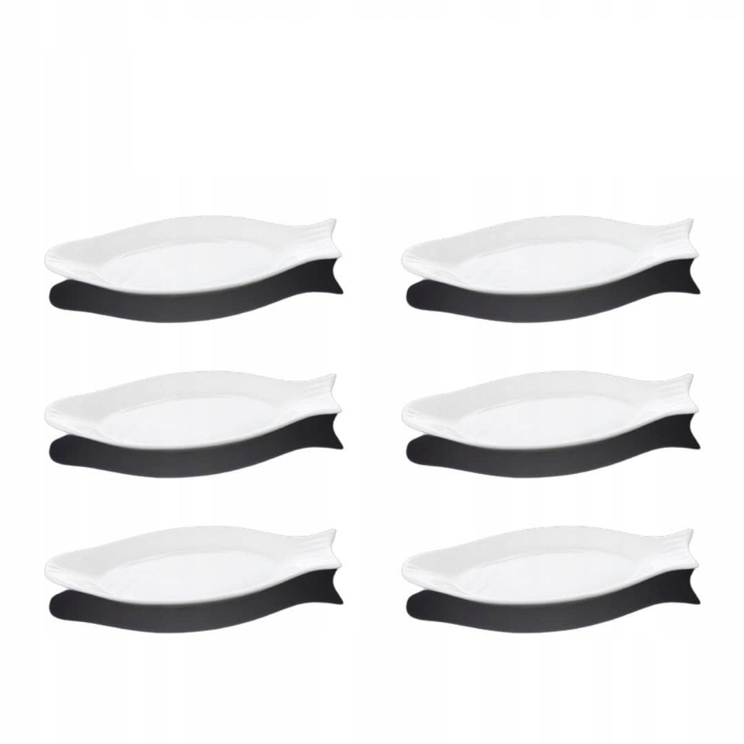 Wilmax England Geschirr-Set, Fischplatte 22 cm - 6er Set, hochwertiges Porzellan für Meeresfrüchte