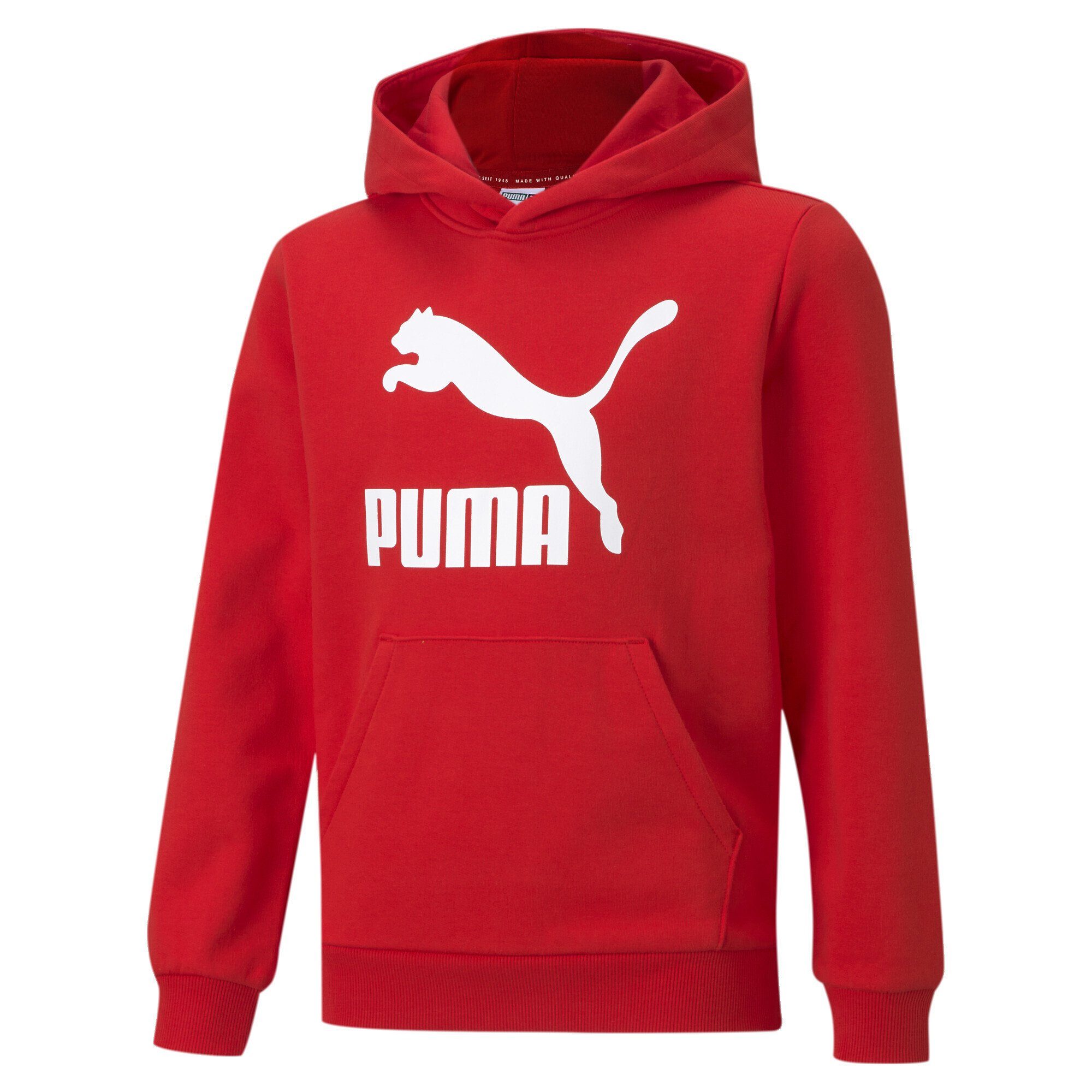 Logo PUMA Sweatshirt Risk High Jungen Hoodie Red Classics