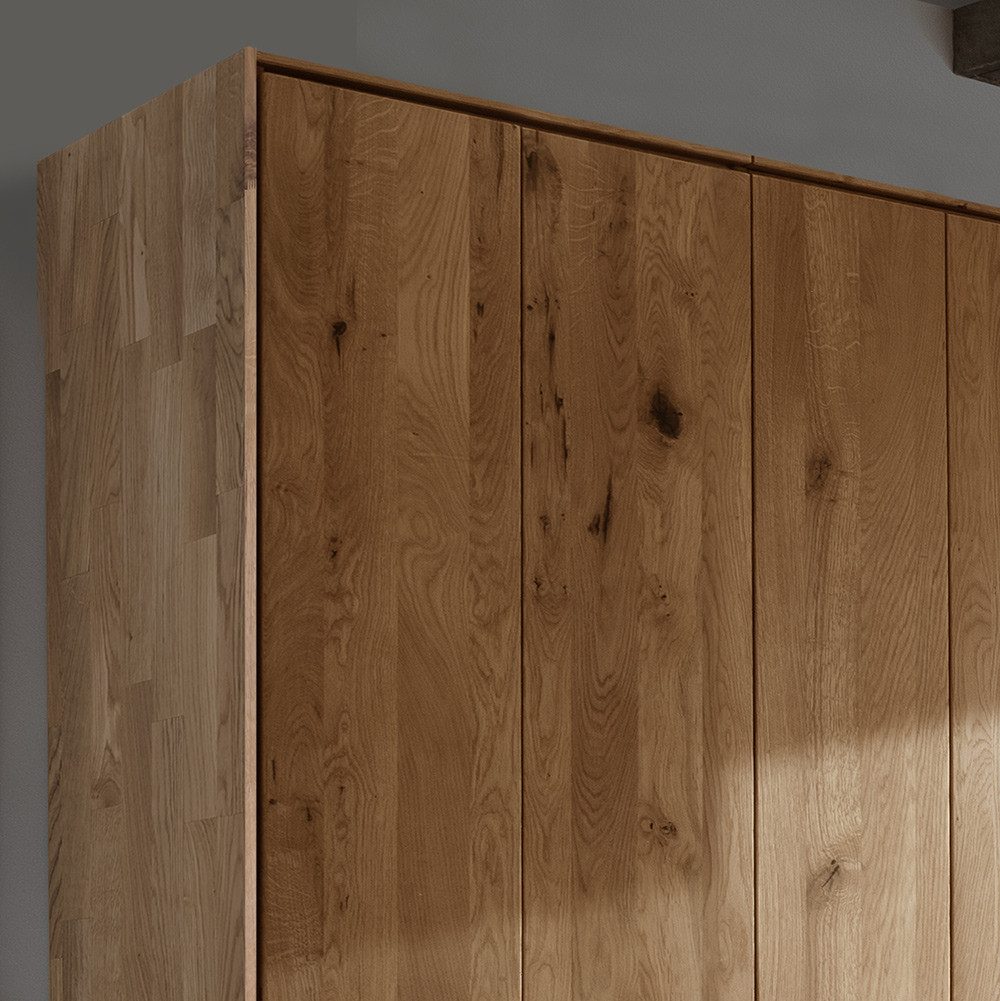 Lomadox Kleiderschrank AVELLINO-137 Garderobenschrank Schlafzimmerschrank Massivholz Schrank Eiche