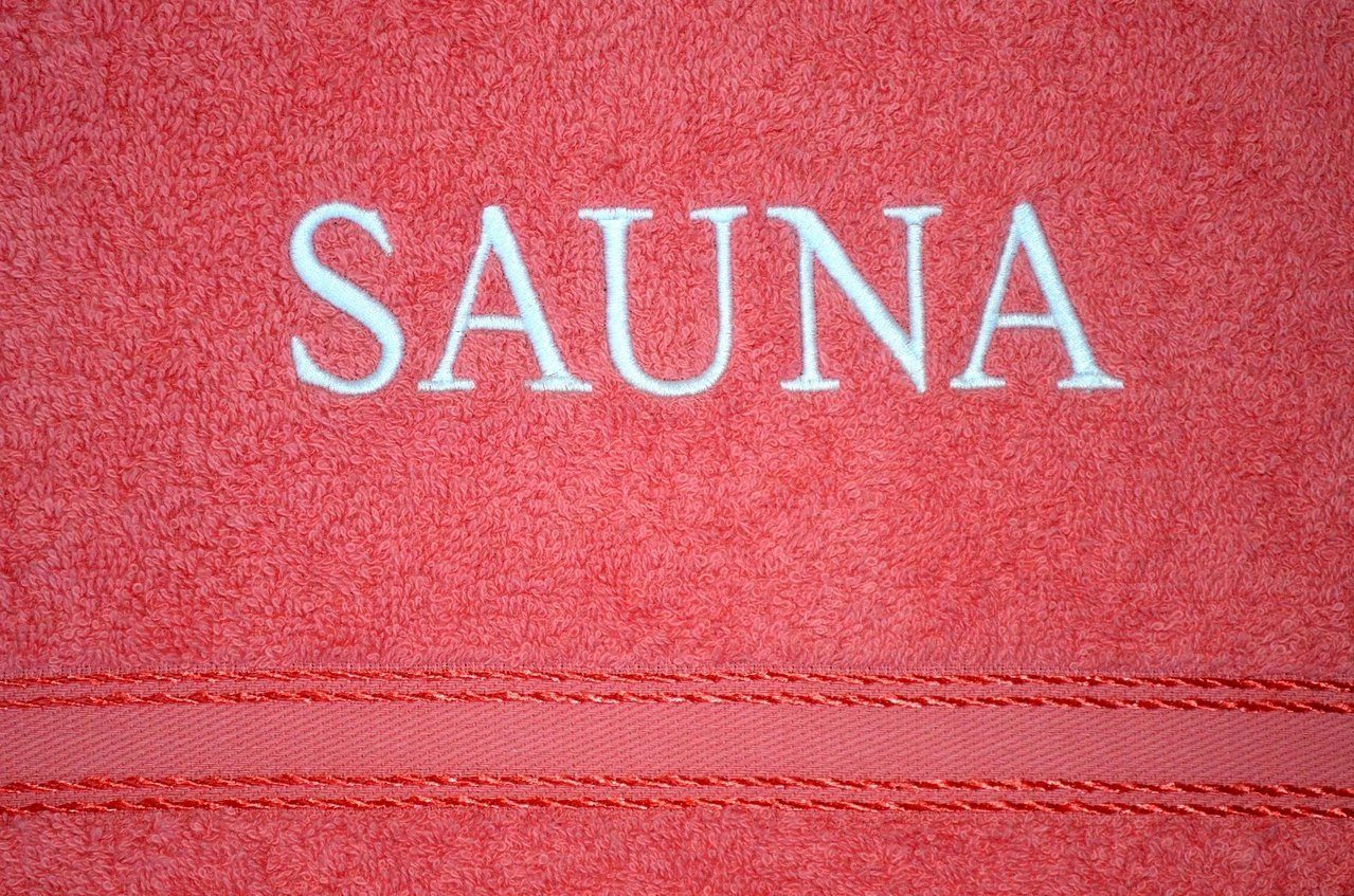 Stick framsohn framsohn 200 Walkfrottier- Saunatuch mit frottier 'SAUNA' 67 Saunatuch cm, (1-St) Koralle x