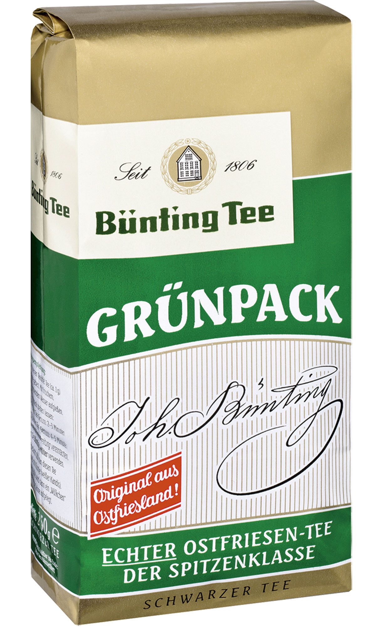 Bünting Tee Tee, Bünting Tee Grünpack Schwarzer Tee Original aus Ostfriesland 500g