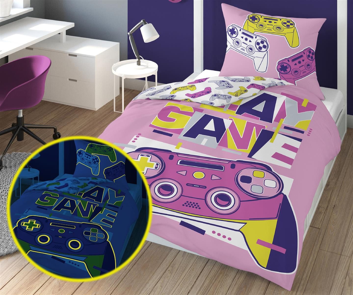 Carpe Sonno Kinderbettwäsche Leuchtende Bettwäsche 135x200 günstig online kaufen