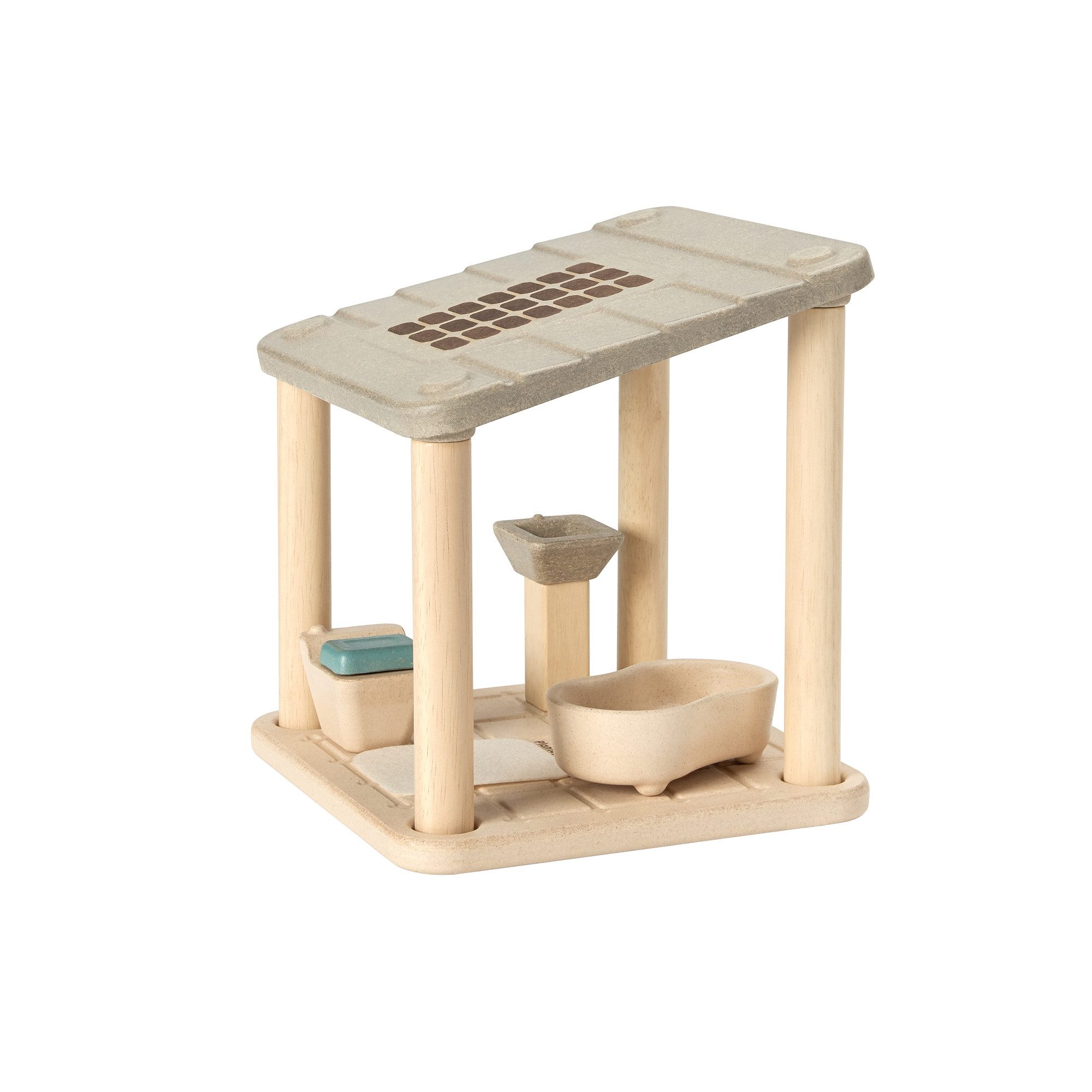 Plantoys Puppenhausmöbel PlanToys Puppenhausmöbel - Badezimmer - 20,5x18cm - ab 36 M., aus Holz