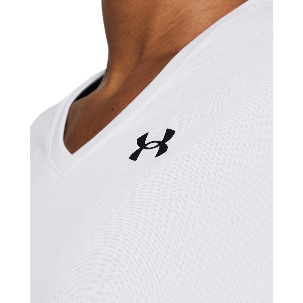 Under Armour® Trainingsshirt TECH SSV- SOLID normale Schnittform, gerader Rumpfabschluss, V-Ausschnitt