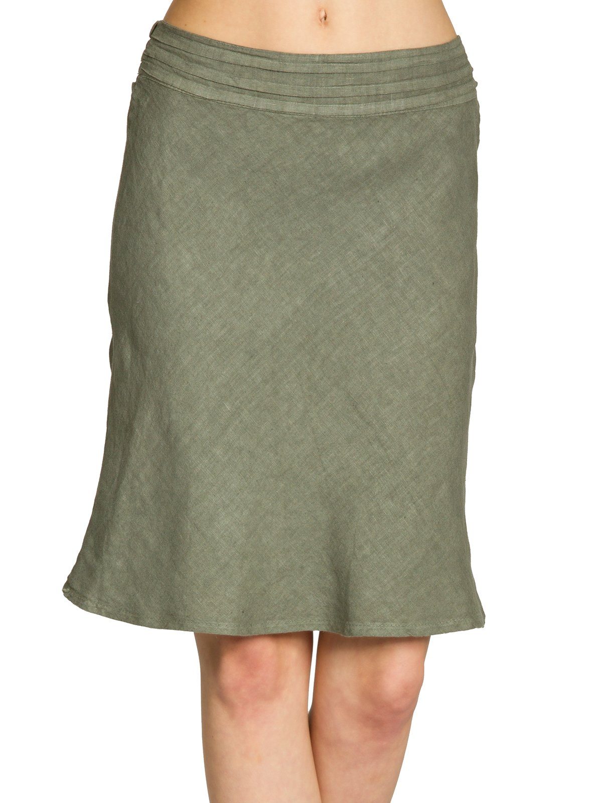 Caspar Faltenrock RO021 eleganter Damen Leinenrock günstig online kaufen