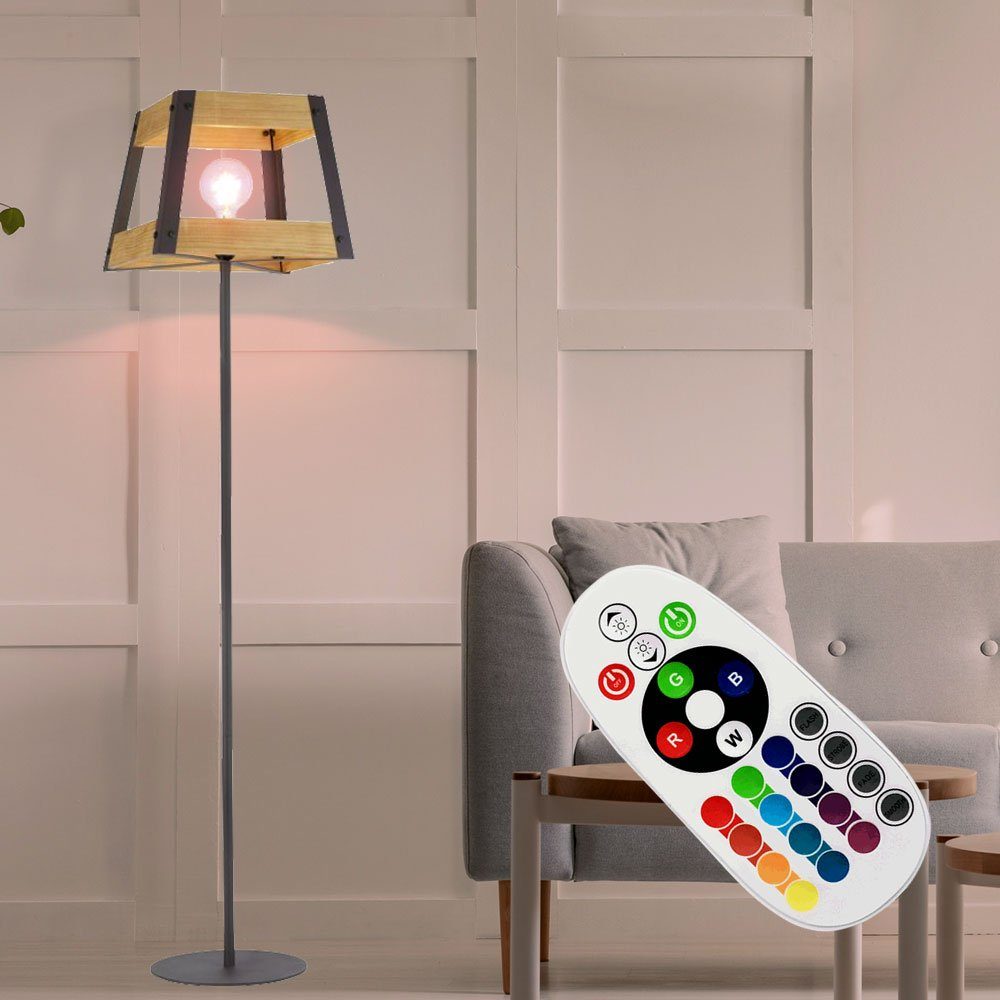 etc-shop LED Stehlampe, Leuchtmittel inklusive, Warmweiß, Farbwechsel,  Retro Steh Leuchte Fernbedienung Wohn Zimmer Decken Fluter Lampe