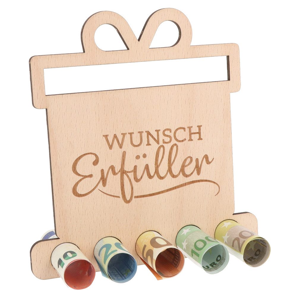 Spruchreif® Spardose Geldgeschenk aus Holz, Gutscheinverpackung, Neutrale Geschenkidee