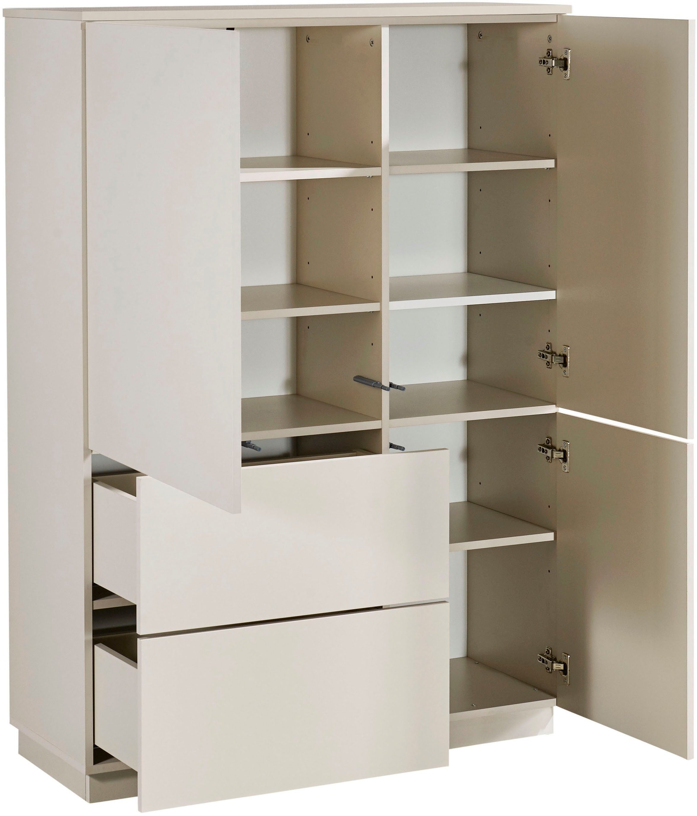 HBZ Highboard Vince Highboard, B/H/T 103x142x38 cm (1 St), Breite 103 cm, Push-to Open, Melaminbeschichtung