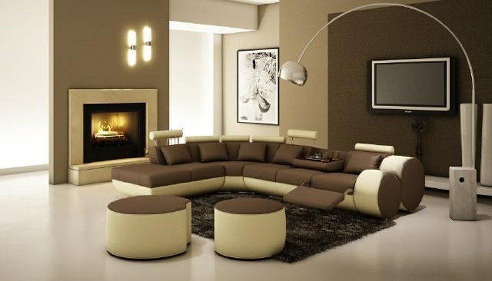JVmoebel Ecksofa XXL Ledercouch in hochwertigem Echtleder mit modernen Kissen, Made in Europa