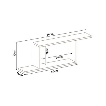 en.casa Wandregal, »Hagfors« mit 2 Ablagen 70x15x30 cm Wengefarben