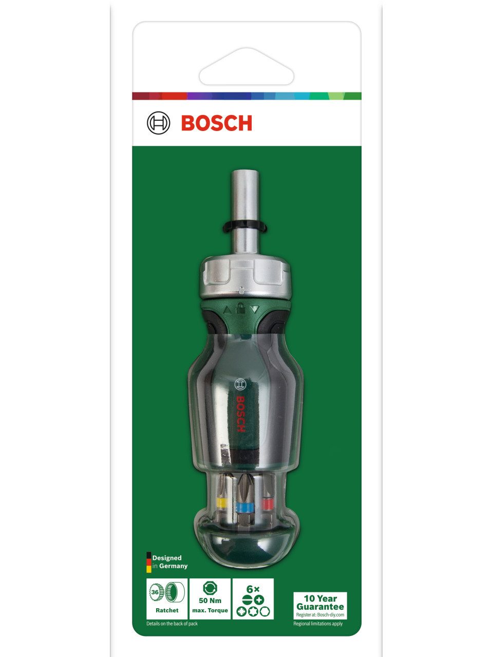BOSCH Bit-Schraubendreher Bosch Bit-Ratschenschraubendreher Stubby inkl. 6