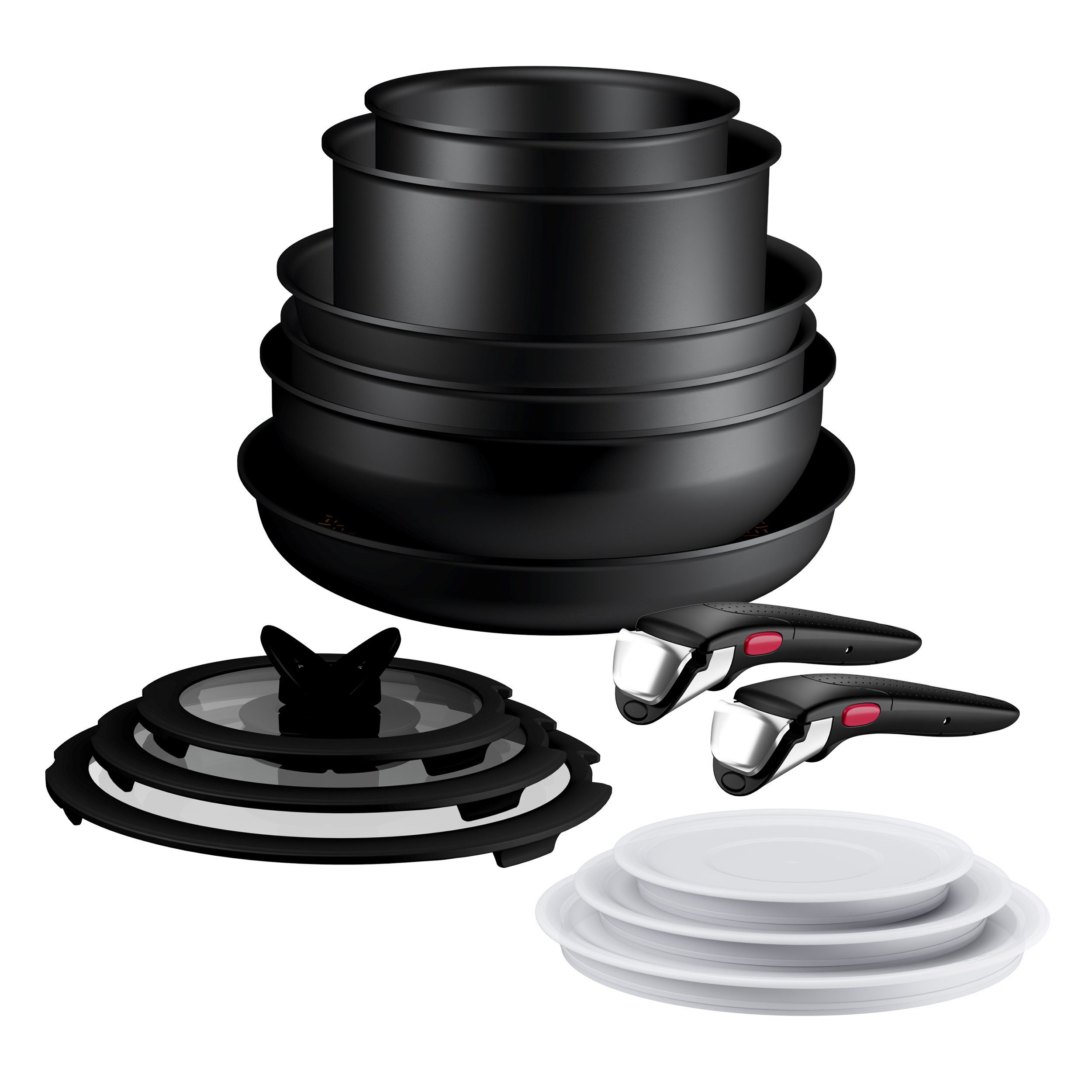 Tefal Pfannen-Set Ingenio Excellence Fusion, Aluminium (Set, 14-tlg), abnehmbarer Ingenio-Griff, Thermo-Signal, stapelbar, Induktion