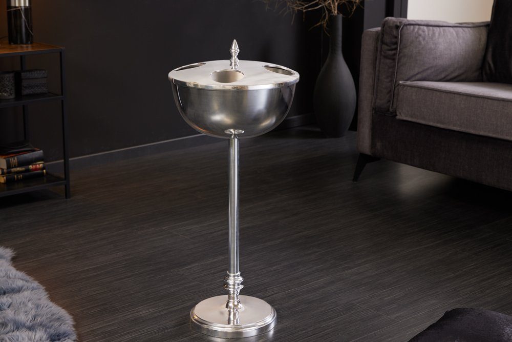 riess-ambiente Weinkühler VINO 80cm silber · Flaschenkühler für Wein, Sekt & Champagner, Aluminium · Getränkekühler für 4 Flaschen · mit Standfuß · Barock
