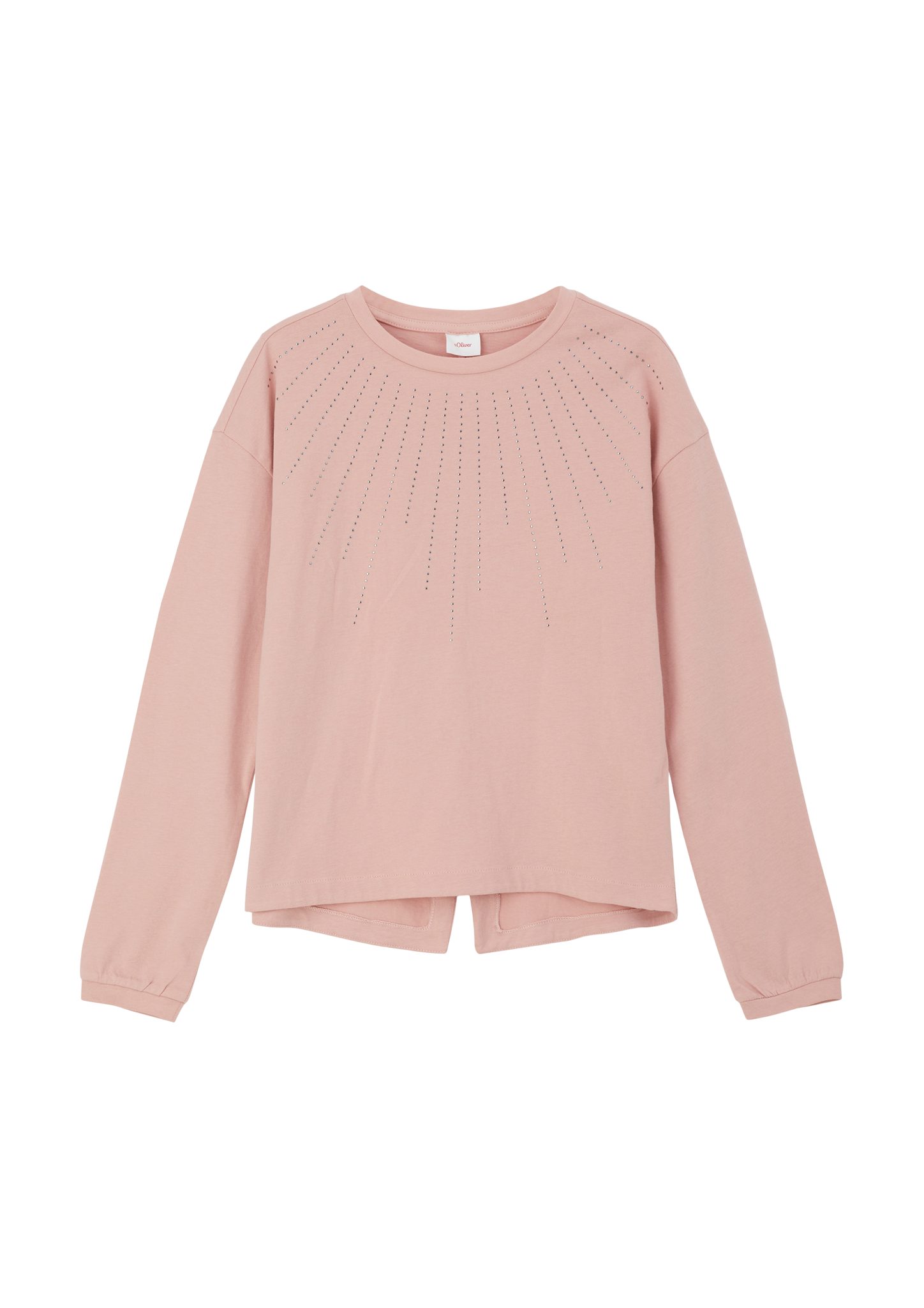 s.Oliver Langarmshirt Longsleeve mit pink Nieten Nietenbesatz