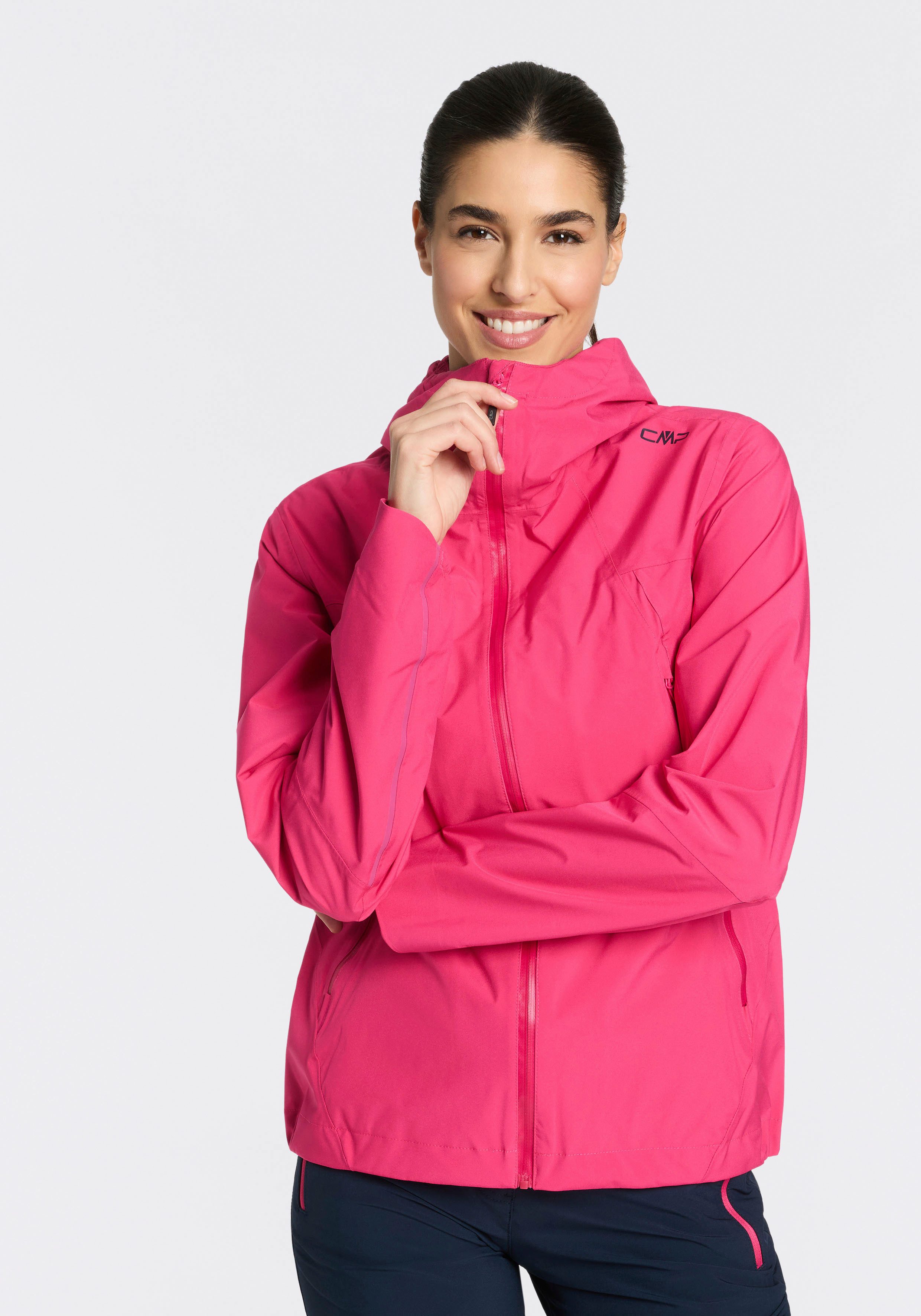 CMP Regenjacke mit regulierbarer Kapuze, 2-Lagen-Konstruktion, wasserdicht, winddicht