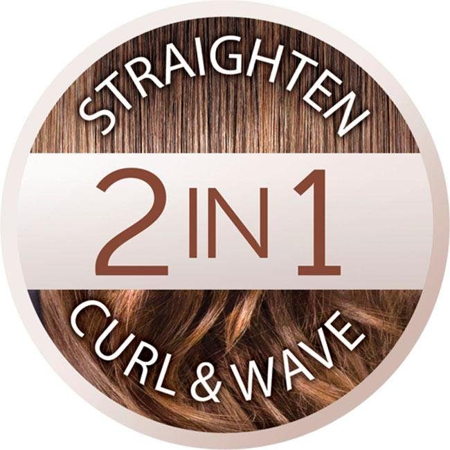 Remington Glätteisen & S6606 Haarglätter Straight Keramik-Turmalin-Beschichtung Confidence Curl