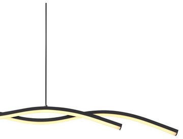 Globo LED Pendelleuchte MARIUS, 1-flammig, Schwarz, Weiß, Kunststoff, LED fest integriert, Warmweiß, Hängeleuchte, Hängelampe, Metall, B 88 x H 118 cm