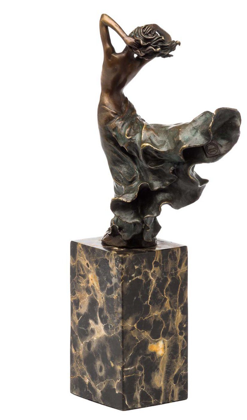 Moderne Bronzeskulptur Aubaho Akt Bronzestatue auf Stile der Steinplinthe im Skulptur