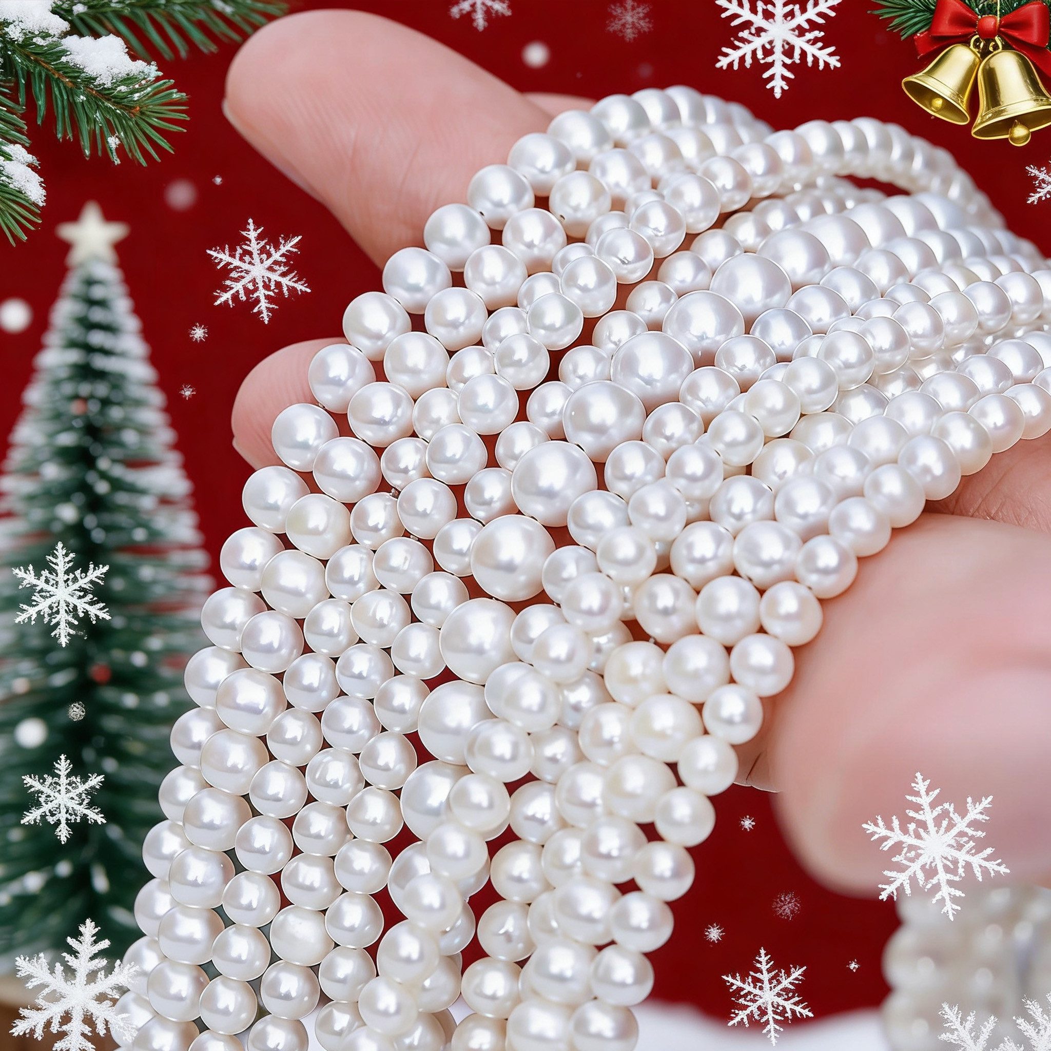 ibettertec Perlenketten-Set 4/5mm, 7/8mm, 9/10mm, Perlenketten-Set Sterling Silber Perlenkette (halskette silber 925, Choker Perle Halskette Set für Frauen Mädchen Dekorationen), Halskette, Armband, Ohrringe