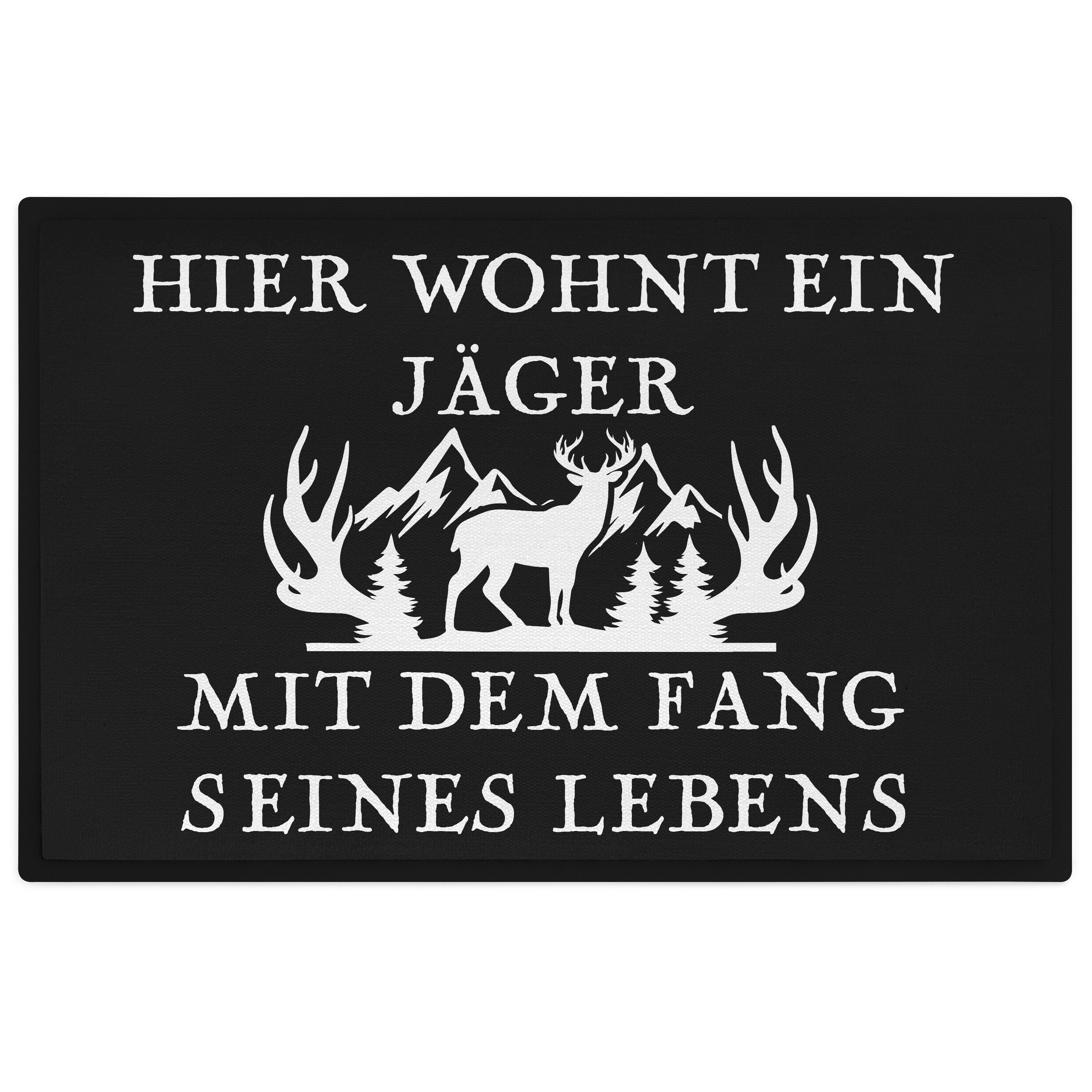 Trendation Fußmatte Hier Wohnt Ein Jäger Fussmatte Geschenk für Jäger Lusti günstig online kaufen