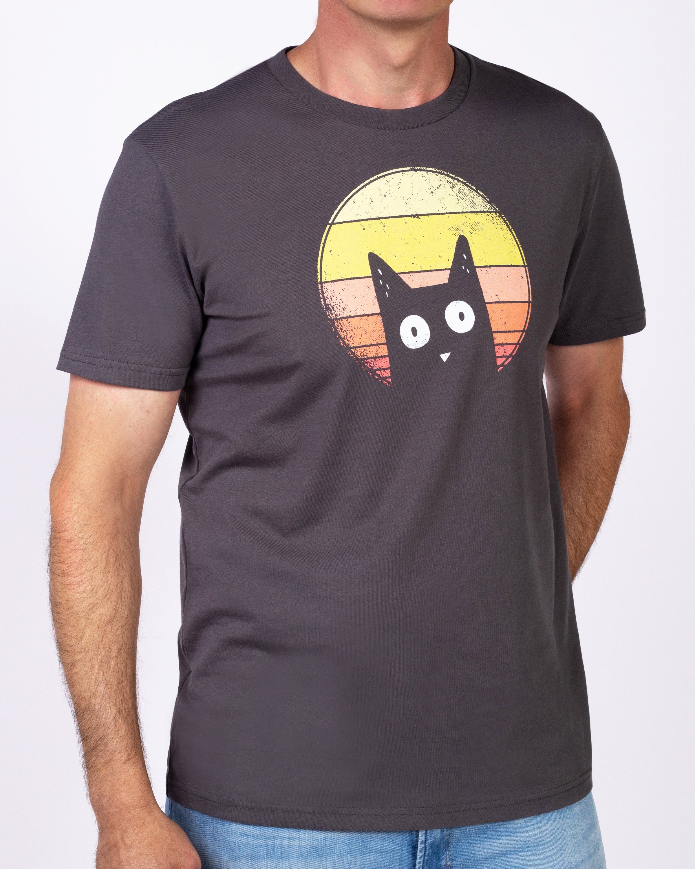wat? Apparel Print-Shirt Sunset Cat (1-tlg) antrazit