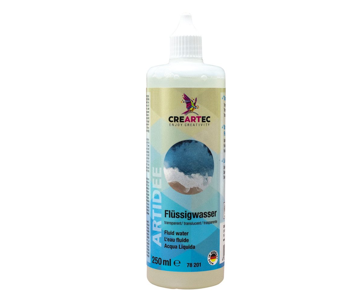 CREARTEC Effekt-Zusatz Flüssigwasser - 250ml - Transparent, zum Erschaffen von Wasserflächen - Made in Germany